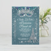 Paris Bling uitnodigingen voor verjaardagsfeestjes (Staand voorkant)