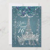 Paris Bling uitnodigingen voor verjaardagsfeestjes (Achterkant)