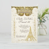 Paris Bling uitnodigingen voor verjaardagsfeestjes (Staand voorkant)