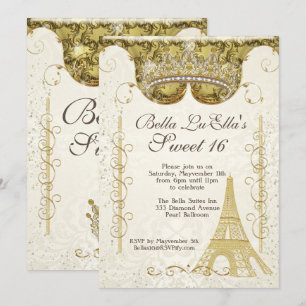 Paris Bling uitnodigingen voor verjaardagsfeestjes
