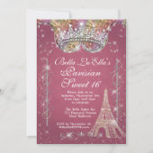 Paris Bling uitnodigingen voor verjaardagsfeestjes (Voorkant)