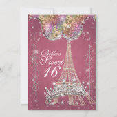 Paris Bling uitnodigingen voor verjaardagsfeestjes (Achterkant)