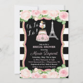 Paris Bloemen Reizen Thema Bruidsdouche Uitnodigin Kaart (Voorkant)