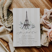 Paris Bloom Floral Eiffel Tower Bridal Shower Kaart
