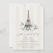 Paris Bloom Floral Eiffel Tower Bridal Shower Kaart (Voorkant)