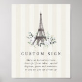 Paris Bloom Vrijgezellenfeest Custom Sign Sjabloon Poster (Voorkant)