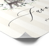 Paris Bloom Vrijgezellenfeest Favoriet Tafelteken Poster (Hoek)