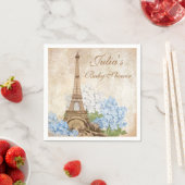 Paris  Blue Hydrangea Baby shower servetten (Insitu)