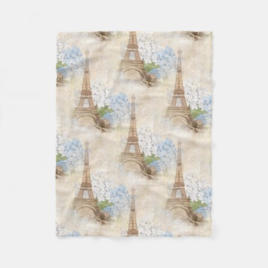 Paris Blue Hydrangea Fleece Blanket (Voorkant)