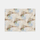 Paris  Blue Hydrangea Fleece Blanket Deken (Voorkant (Horizontaal))