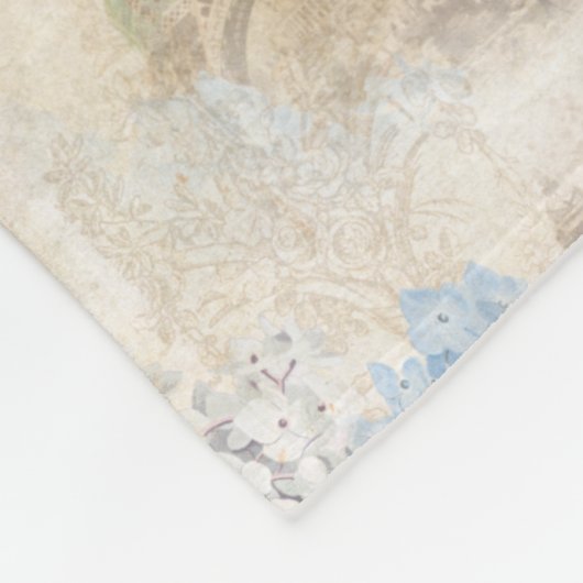 Paris Blue Hydrangea Fleece Blanket Deken (Hoek)