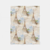 Paris  Blue Hydrangea Fleece Blanket Deken (Voorkant)