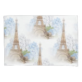 Paris Blue Hydrangea Romantic Pillowcase Kussensloop (Voorkant)