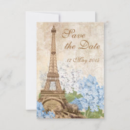Paris  Blue Hydrangea Save the Date