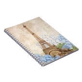 Paris Blue Hydrangea Spiral Notebook Notitieboek (Rechterzijde)