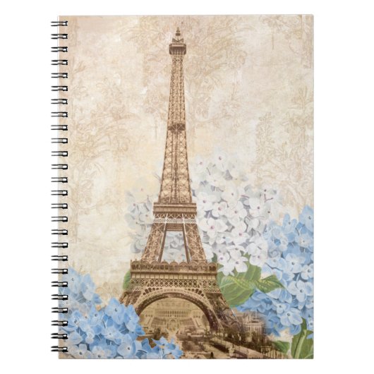 Paris Blue Hydrangea Spiral Notebook Notitieboek (Voorkant)