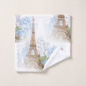 Paris Blue Hydrangea White Towel Set Bad Handdoek (Wasdoekje)