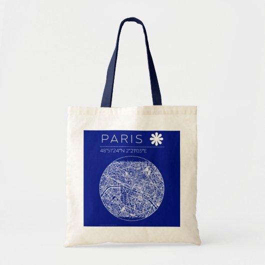 Paris Blueprint City Map Tote Bag (Voorkant)