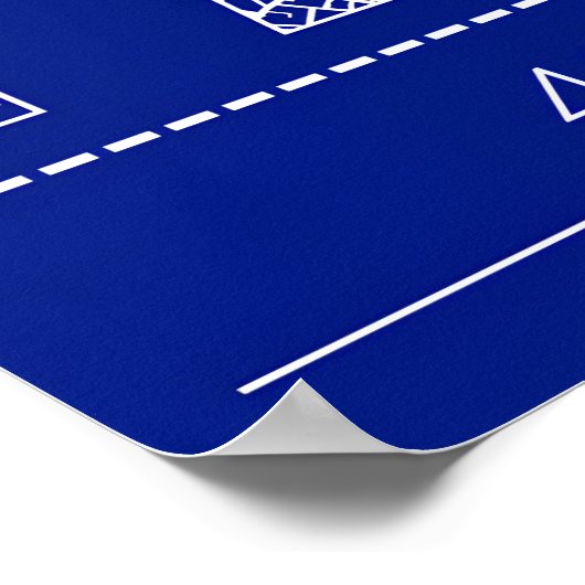 Paris Blueprint Typography Map Poster – Horizontal (Hoek)