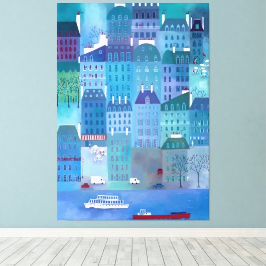 Paris Blues Canvas Afdruk (Insitu (Houten vloer))