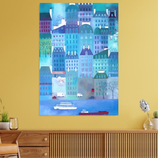 Paris Blues Canvas Afdruk (Insitu (Woonkamer))