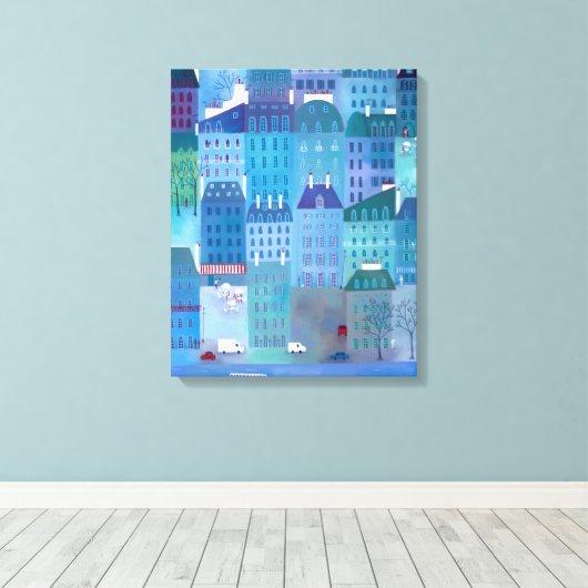 Paris Blues Canvas Afdruk (Insitu (Houten vloer))