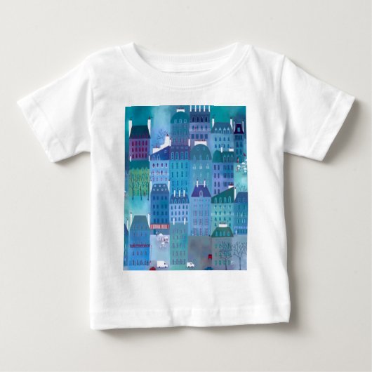 Paris Blues Modern Cityscape Painting (Voorkant)