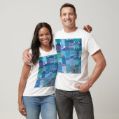 Paris Blues Modern Cityscape Painting T-shirt (Unisex)