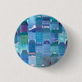 Paris Blues Ronde Button 3,2 Cm (Voorkant)