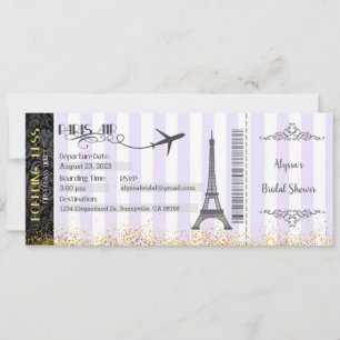 Paris boarding Pass Invitation, Paris Invite Kaart