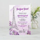 Paris Bonjour Bebe Baby shower Invitation Kaart (Staand voorkant)
