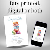 Paris Bonjour Bebe Macaroons Boy Baby shower Kaart