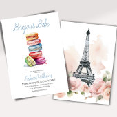 Paris Bonjour Bebe Macaroons Boy Baby shower Kaart