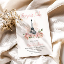 Paris Bonjour Bebe Parijse Bloemen Baby shower