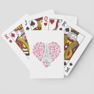 Paris Bonjour   Bloemhart Pokerkaarten
