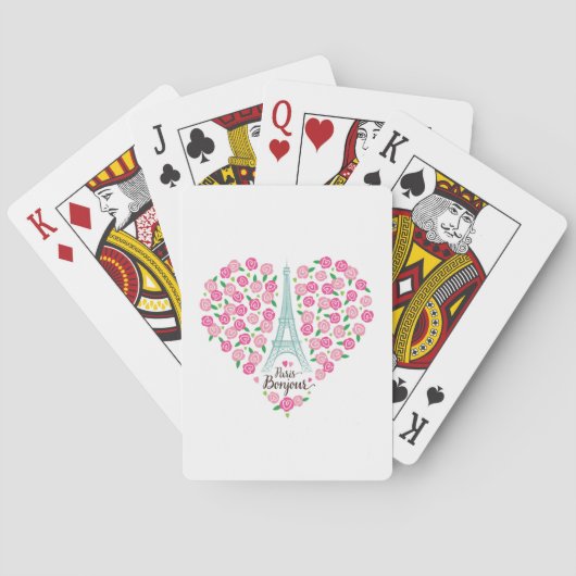Paris Bonjour | Bloemhart Pokerkaarten (Achterkant)