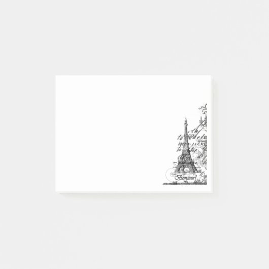 Paris Bonjour Collage Note Pad (Voorkant)