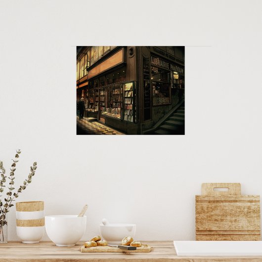Paris Bookshop Poster (Keuken)