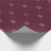  Paris Bourgogne Rode en Gouden Bloemen Cadeaupapier (Hoek)