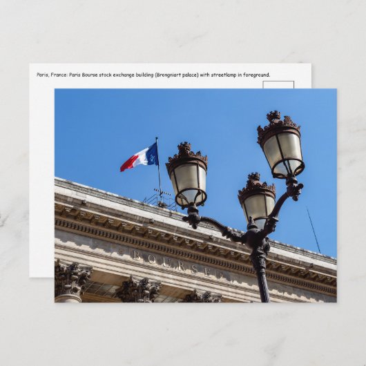 Paris Bourse effectenbeurs - Frankrijk Briefkaart (Voorkant / Achterkant)