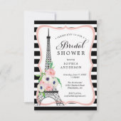 Paris Bridal Shower Invitation Card Eiffel Tower Kaart (Voorkant)