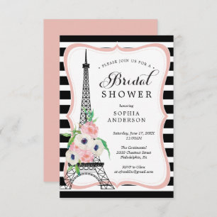 Paris Bridal Shower Invitation Card Eiffel Tower Kaart