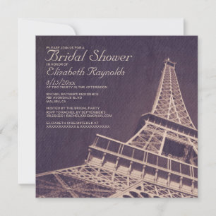  Paris Bridal Shower Invitations Kaart