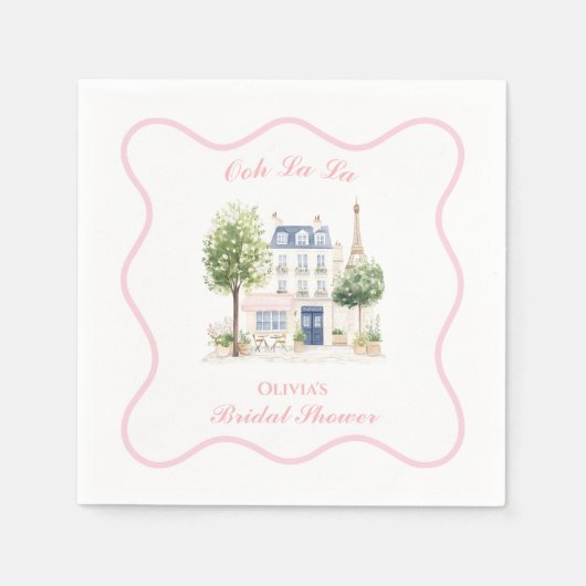 Paris Bridal Shower Parisian Cafe Servet (Voorkant)