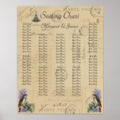 Paris Briefkaart Bird on Lilacs Seating Chart Poster (Voorkant)