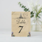 Paris Briefkaart Bird on Lilacs Table Number (Staand voorkant)