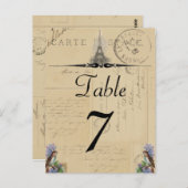Paris Briefkaart Bird on Lilacs Table Number (Voorkant / Achterkant)