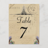 Paris Briefkaart Bird on Lilacs Table Number (Voorkant)