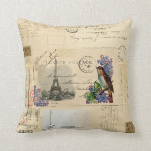 Paris Briefkaart Bird op Lilacs Pillow Kussen