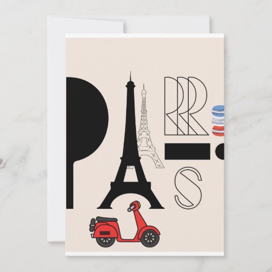 PARIS-BRIEFKAART KAART (Voorkant)